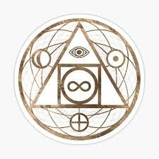 Philosopher's stone symbol " Sticker by k9printart | Redbubble Philosophers Stone Tattoo, Philosopher Stone, Stone Symbol, Alchemical Symbols, Forbidden Knowledge, Stone Tattoo, Philosopher's Stone, Alchemic Symbols, Philosophers Stone