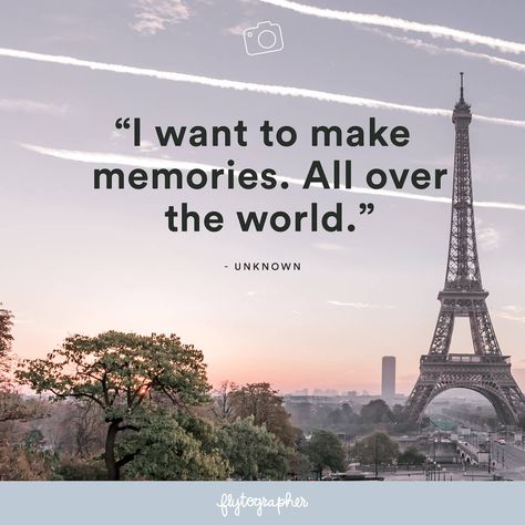 “I want to make memories. All over the world.”  – Unknown  Click the link to dicover more quotes about travel! Save this to your board to dream of travel and the memories yet to come! ✨  #travel #adventure #wanderlust   📍 Paris, France Travelling The World Quotes, Travel All Over The World, I Will Travel The World, Travel World Quotes, Quotes About Traveling The World, I Want To Travel The World, Travel Aesthetic Wanderlust Quotes, Quote About Travel, Travel The World Vision Board