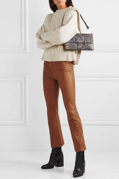 Le Crop Mini Boot leather pants Light Brown Leather Pants Outfit, Leather Brown Pants Outfit, Brown Leather Pants Outfit Casual, Cognac Leather Pants Outfit, Light Brown Leather Pants, Camel Leather Pants Outfit, Caramel Pants Outfit, Philanthropy Outfits, Camel Leather Pants