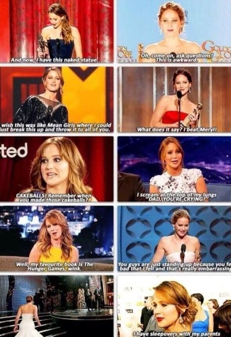 Funny Jennifer Lawrence Humour, Jennifer Lawrence Meme, Jennifer Lawrence Quotes, Hunger Games Interview, Jennifer Lawrence Funny, Jennifer Lawrence Hunger Games, Hunger Games Jokes, Hunger Games Cast, Hunger Games Memes