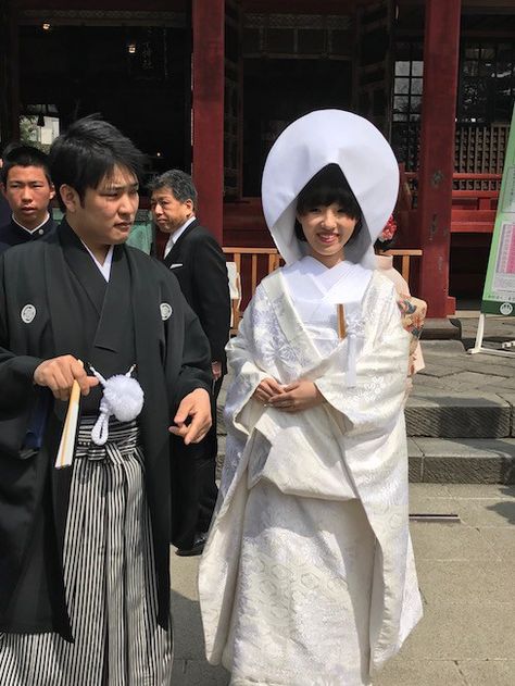 Shinto Wedding, Japan | ShesCookin.com Traditional Japanese Wedding, White Tuxedo Wedding, Japanese Wedding Dress, Traditional Japanese Clothing, Moda China, Japan Wedding, Traditional Wedding Attire, Japanese Wedding, Japanese Clothing