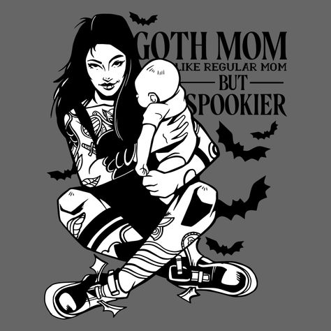 Gothic Baby Nursery, Pfp Goth, Goth Mommy, Goth Mom, Goth Design, Dark Nursery, Gothic Baby, Goth Vintage, Punk Baby