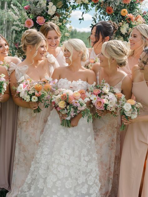 Flower-Power Themed Wedding Weekend at T-Lazy-7 Ranch in Aspen, Colorado | karlispanglerevents.com Tulle Wedding Dresses, 2026 Wedding, How To Ask Your Bridesmaids, Floral Attire, Prom Dresses Lavender, Lavender Prom Dresses, Prom Dress Trends, Welcome Flowers, Dresses With Appliques