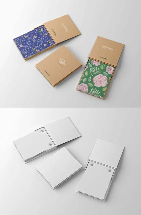 Free Fabric Swatches Book Mockup PSD Fabric Mockup Free, Textile Catalogue Design, Fabric Catalogue Design, Swatch Book Ideas, Fabric Catalogue, Fabric Photoshoot, Fabric Swatch Book, Fabric Mockup, Swatch Book