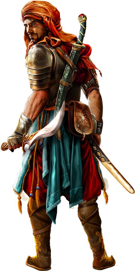 A fighter is proficient with all simple and martial weapons and with all armor… Hyborian Age, Persian Warrior, الفن الرقمي, Half Elf, Fantasy Images, Haiwan Peliharaan, Fantasy Male, Arabian Nights, Fantasy Warrior