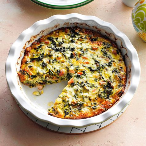 Crustless Spinach Quiche Quiche With Potato Crust, Crustless Spinach Quiche, Janesville Wisconsin, Spinach Quiche Recipes, Quiche Recipes Easy, Leftover Ham Recipes, Spinach Quiche, Egg Dishes, Easter Dinner Recipes