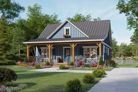 Small 1000 Sq Ft Homes, Small Walkout Basement House Plans, Small 2 Bedroom House Plans One Story, Ranch House Plans With Basement, 2 Bedroom Cottage Plans, Ranch With Walkout Basement, Walkout Basement House Plans, Farmhouse Houseplans, Small Open Floor Plan