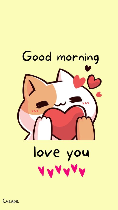 Good Morning Cute Images, Goodmorning Cute Images Aesthetic, Good Morning Illustration, Cute Morning, Good Morning Cute, Good Morning Love You, Cheesy Love Quotes, Cute Good Morning Gif, Good Night Funny