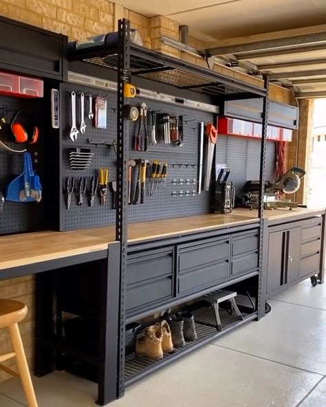 Casa Garage, Garage Workshop Layout, Garage Storage Inspiration, Garage Workshop Plans, Garage Design Interior, Garage Organisation, Garage Workshop Organization, Workshop Layout, Workshop Plans