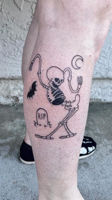 Matching Tattoos Creepy, Flash Skeleton Tattoo, Halloween Snoopy Tattoo, Goth Disney Tattoo, Spooky Disney Tattoo, Cute Scary Tattoos, Cartoon Skeleton Tattoo, Disney Halloween Tattoos, Cute Skeleton Tattoo