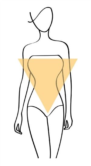 Inverted Triangle Body Drawing, Inverted Triangle Outfits, A Well Styled Life, Angular Face, Inverted Triangle Body Shape, Rectangle Body Shape, Inverted Triangle Body, Triangle Body Shape, Apple Body Shapes