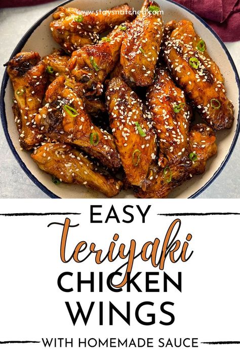 This image shows a recipe for teriyaki chicken wings. Teriyaki Chicken Wings, Teriyaki Chicken, Family Food, Healthy Meals For Kids, 10 Pounds, Healthy Meal Prep, Food Bloggers, Soul Food, Chicken Wings