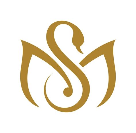 Vector sm swan logo design for jewellery | Premium Vector #Freepik #vector #swan-logo #animal-art #abstract-animal #bird-line Swan Illustration Design, Cool Logo Design Creative, Sm Logo Design, Swan Logo Design, Jewelry Logo Ideas, Swan Icon, Jewelry Brand Logo, Jewellery Branding, Animal Logo Inspiration