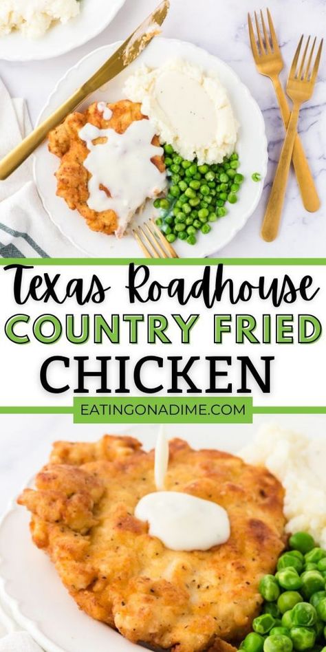 Baked Country Fried Chicken, All Day Recipes Dinners, Essen, Easy Country Fried Chicken, Fried Chicken Steak Recipes, Chicken Fried Chicken Recipe Easy, Easy Chicken Fried Chicken Recipe, Quick Fried Chicken Recipes, Texas Roadhouse Chicken Fried Chicken