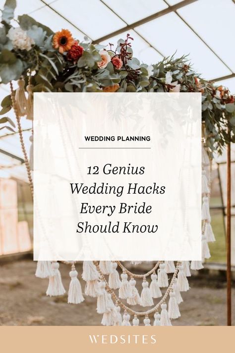 Tips For Brides On Wedding Day, Wedding Life Hacks, Wedding Hacks Tips, Cheap Wedding Tips, Wedding Hacks For Bride, Bridal Ideas Wedding, Bride Tips For Wedding Day, Wedding Tips And Tricks Hacks, Wedding Tips Hacks