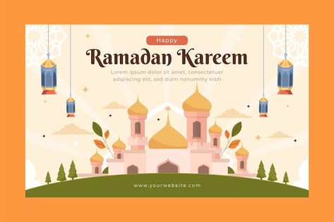 Banner Ramadhan, Poster Ramadhan, Ramadan Cards, Banner Design Inspiration, Poster Design Inspiration, Idul Fitri, Islamic Pattern, Ramadan Kareem, Banner Template