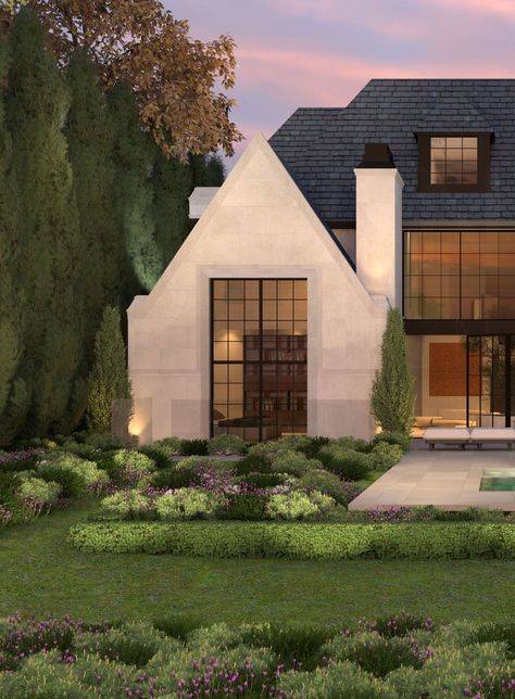 The contemporary tudor revival - Sensus Design Studio Contemporary Tudor Interiors, Modern Tudor Landscaping, Modern Tudor Interior Design, Tudor Style Homes Exterior, Tudor House Interior, Tudor Style Homes Interior, Contemporary Tudor, Modern Tudor House, Modern English Tudor