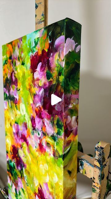 Abstract Floral Paintings Watercolour, Abstract Painting Acrylic Modern, Painting Flowers Tutorial, Art Painting Abstract, Acrylic Painting Abstract, Acrylic Art Projects, Landscape Painting Tutorial, Contemporary Art Canvas, Acrylic Painting Flowers