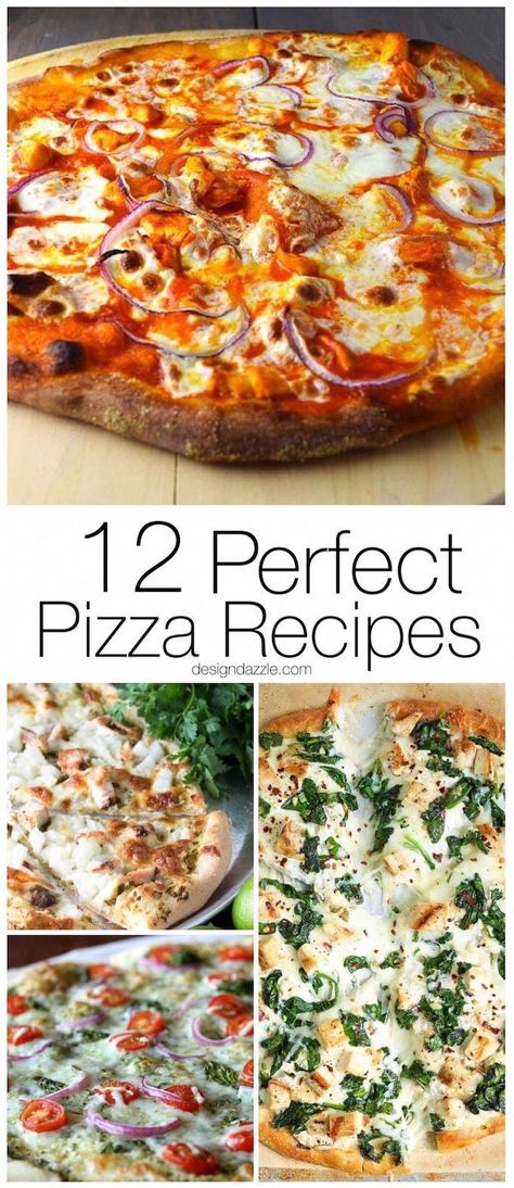 White Sauce Pizza Recipe, Pizza Type Recipes, Pizza Toppings Combinations, Homemade Pizza Recipe Easy, Pizza Oven Recipes, Healthy Pizza Recipes, Italian Pizza Recipe, Pizza Salad, Thinking About Them