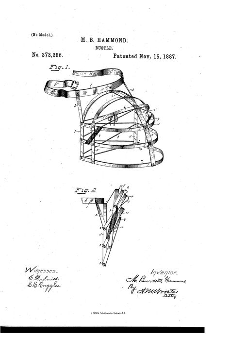 Patent US373286 - Bustle - Google Patents Victorian Dresses, Victorian Bustle, Bridgeport Connecticut, Two Witnesses, Historic Fashion, Ciel Phantomhive, Natural Form, Vintage Inspiration, Natural Forms