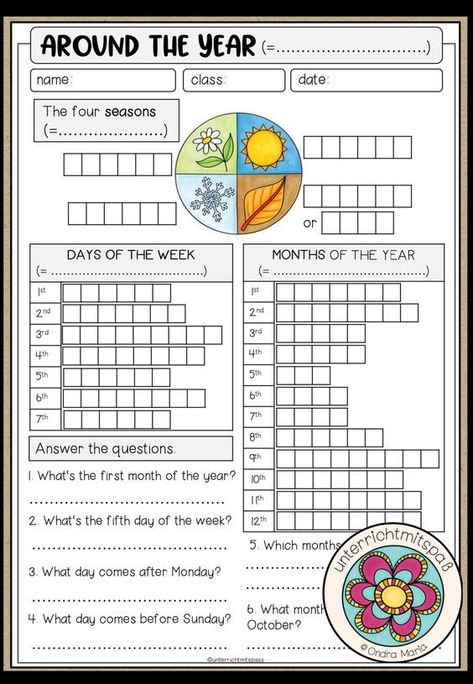 Seasons Worksheets, Fun Worksheets For Kids, English Activities For Kids, English Exercises, English Worksheets For Kids, Kids English, Aktivitas Montessori, English Classroom, Fun Worksheets