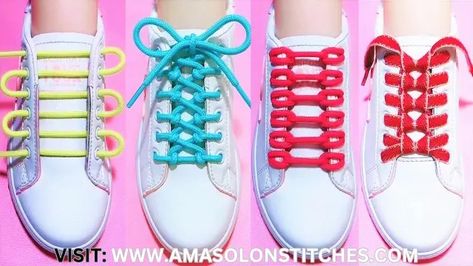 How To Tie Laces, Ways To Tie Shoelaces, Shoe Lacing Techniques, Shoe Lacing, Tie Your Shoes, Ways To Lace Shoes, How To Tie Shoes, Shoe Makeover, Creative Shoes