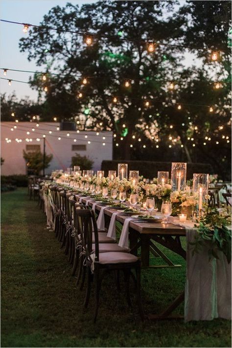 Wedding Reception Lighting, Engagement Dinner, Backyard Reception, Wedding Backyard Reception, Outdoor Dinner Parties, Pool Noodle, Outdoor Dinner, Wedding Outdoor, Wedding Dinner