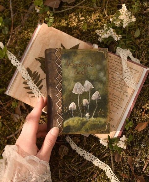 not my picture Mushroom Notebook, Green Academia, العصور الوسطى, Seni Vintage, Goblin Core, Fairycore Aesthetic, Fairy Aesthetic, Cottage Core Aesthetic, Retro Vintage Dresses