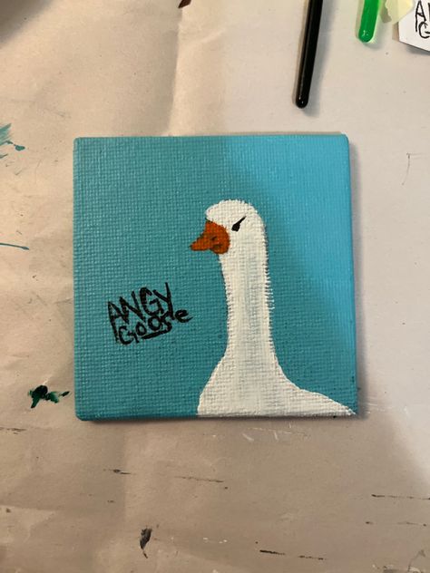 Art Inspo Simple Paint, Painting Ideas Cute Canvases, Painting On Small Square Canvas, Funny Simple Painting Ideas, Fun Small Paintings, Stuff To Paint On A Small Canvas, Call Painting Ideas, Painting Ideas On Tiny Canvas Easy, Ideas For Small Paintings