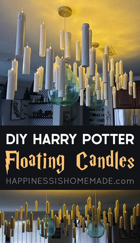 Harry Potter Kids Room Ideas, Harry Potter Hanging Candles, Harry Potter First Birthday Boy, Diy Harry Potter Floating Candles, Harry Potter Floating Candles Diy, Harry Potter Theme Birthday Party, Harry Potter Floating Candles, Harry Potter Halloween Decorations, Harry Potter Shower