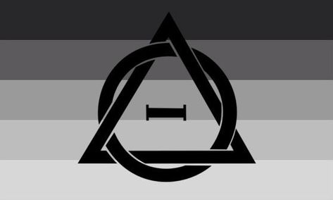 a 5-striped flag. the colors in order from the top are a gradient from black to pastel grey, with a black emblem of the therian synbol in the middle. Tumblr, Wolf Therian, A Wolf, Flag