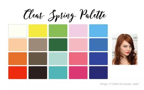 Clear Spring Palette (Bright Spring, Clear Warm) | Infinite Closet Clear Spring Palette, Soft Autumn Makeup, Soft Autumn Palette, Soft Autumn Color Palette, Autumn Color Palette, Autumn Palette, Color Pallette, Clear Spring, Spring Palette