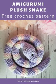 Crochet Big Snake Pattern Free, Plush Blanket Crochet Pattern, How To Crochet A Snake Free Pattern, Crochet Snake Pattern Free Large, Free Crochet Lovey Pattern Easy, Amurigumi Crochet Patterns Free, Snake Amigurumi Free Pattern, Crochet Snake Pattern Free, Chunky Amigurumi