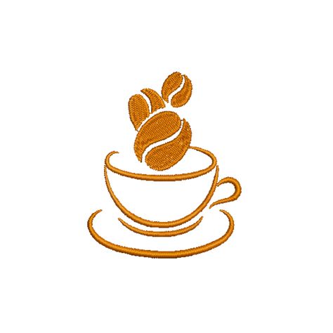 Tela, Coffee Bean Embroidery, Embroidery Coffee Patterns, Embroidery Coffee Cup, Coffee Cup Embroidery, Coffee Embroidery, Kitchen Embroidery Designs, Deur Sticker, Rose Embroidery Designs