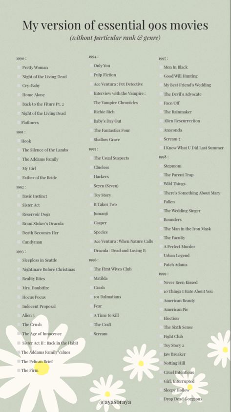 My very first list of movies, let’s stay at home #movies #films #90s Movies To Watch Checklist, Film Watch List, Essential Movies List, Must Watch Classic Movies List, Nostalgic Movies List, Film List Movies To Watch, List Of Classic Movies, Aesthetic Movie List, Movies Must Watch List