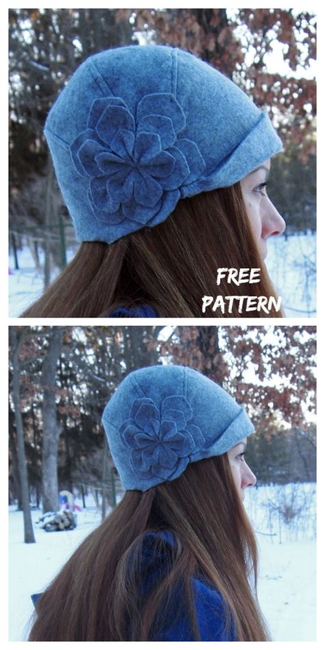 Patchwork, Diy Chemo Hats How To Make Free Pattern, Sewn Hats Patterns, Felt Hat Patterns Free, Hat Sewing Patterns Women, Diy Cloche Hat, Fabric Hat Patterns, Hats To Sew For Women, Fleece Hats Patterns Free Women