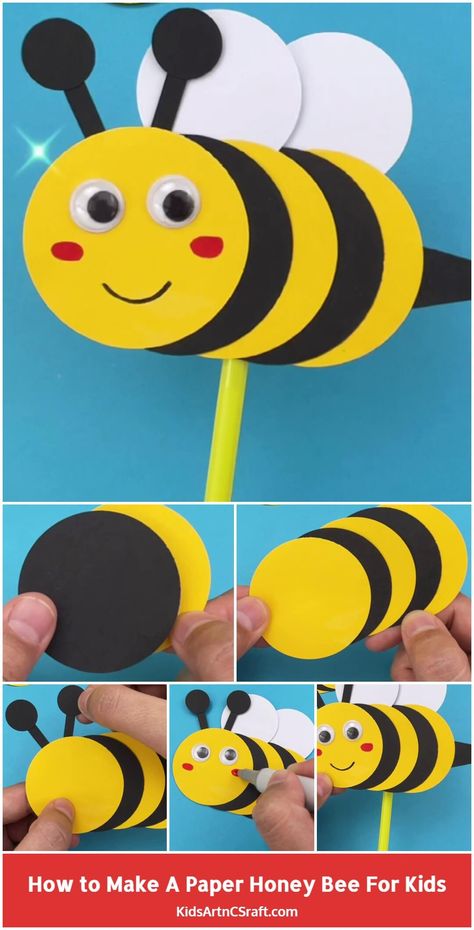 Bees For Kids, Bumble Bee Craft, Decoration Creche, Bee Craft, Bee Crafts For Kids, Bumble Bee Art, Bee Activities, Bee Classroom, Insect Crafts