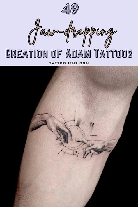 Discover the spiritual meaning and symbolism behind the Creation of Adam tattoo. Dive into our article for stunning and breathtaking designs. Creation Of Adam Tattoo Design, The Creation Of Adam Tattoo, Creation Of Adam Tattoo, Adam Tattoo, Skeleton Hand Tattoo, Like Symbol, The Creation Of Adam, Creation Of Adam, Divine Connections