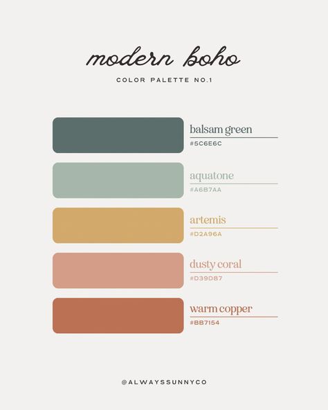 Modern Boho Color Palette, Modern Boho Classroom Decor, Modern Boho Classroom, Boho Color Palette, Boho Classroom Decor, Boho Classroom, Color Palette Inspiration, Desain Buklet, Hex Color Palette