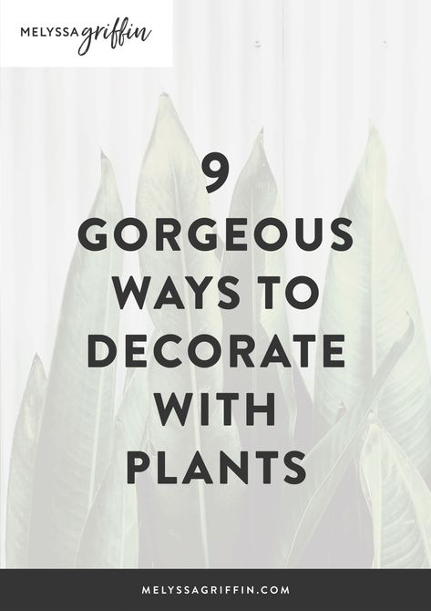 9 Gorgeous Ways to Decorate With Plants - Melyssa Griffin Plants On Top Of Bookcase, Plant Room Paint Colors, Interior Plants Decoration Living Rooms, How To Decorate With Plants, Plants Around Tv, Office Plants Ideas Interior Design, Interior Design Ideas For Small Spaces, Plants On Shelves, Indoor Plants Decor Living Room