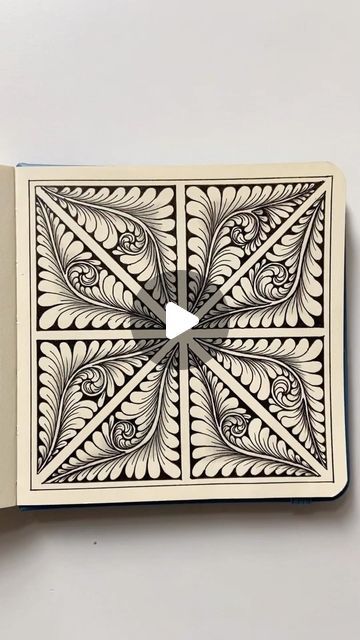 Mandalas, Mandala Art Pattern Design, Zentangle Art Tutorial, How To Draw Doodles Step By Step Zen Tangles, Zentangle Tutorial Step By Step, Zentangle Lines, Feather Zentangle, Pen Line Art, Zentangle Patterns Step By Step