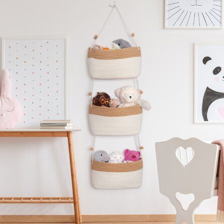 Organisation, Baby Closet Organization, Wall Hanging Basket, Basket Organizer, Toy Basket, Baby Closet, Nursery Storage, Stuffed Animal Storage, Basket Organization