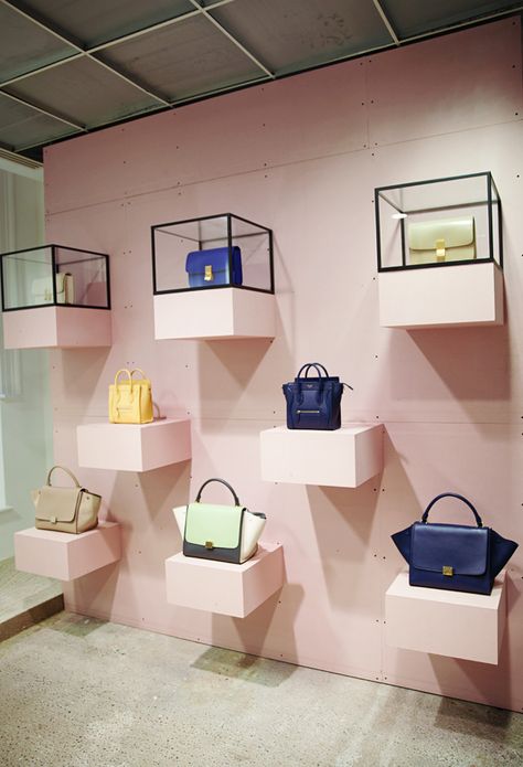 This is what Heaven looks like Handbag Display, Retail Inspiration, Bag Display, Store Windows, Exhibition Display, Showroom Design, Vintage Luxury, Retail Interior, Visual Display