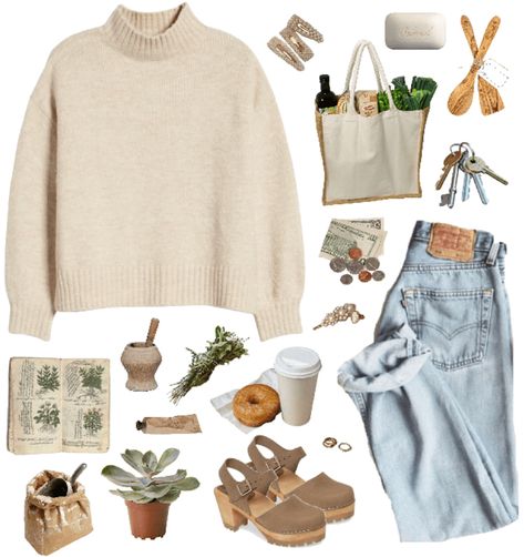 Homebody Aesthetic Outfits, Cozy Hippie Outfit, Homebody Outfit, Homebody Aesthetic, Hippie Outfit, Girly Outfit, Artsy Outfit, Outfit Collage, Witchy Fashion