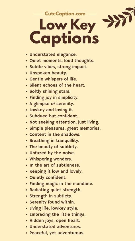 Lowkey Captions for Instagram Lowkey Captions For Instagram, Lowkey Captions, Caption Ig, Short Instagram Quotes, One Word Instagram Captions, Short Instagram Captions, Witty Instagram Captions, Clever Captions For Instagram, Clever Captions