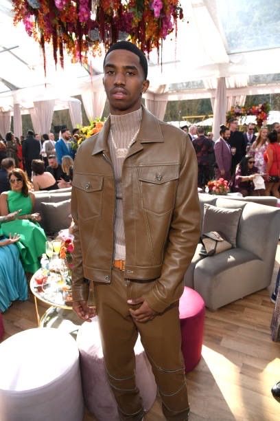 Brunch Pictures, Roc Nation Brunch, Versace Suits, Terrence J, Mustard Yellow Skirts, Zegna Suit, Roc Nation, Lala Anthony, Orange Crop Top