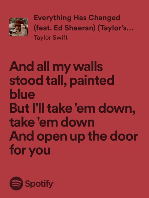 Everything Has Changed Lyrics, Everything Has Changed Taylor Swift, Folklore Painting, Everything Has Changed, Taylor Lyrics, Everything Has Change, Swift Lyrics, Spotify Lyrics, Dear Future