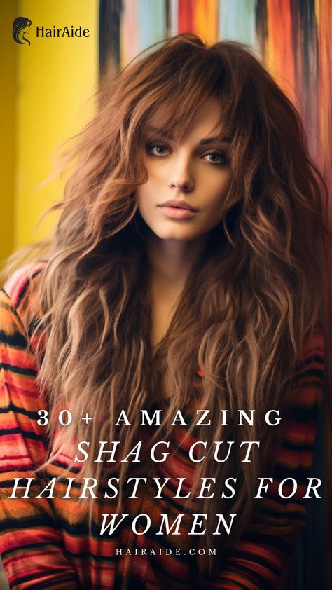 Long Shag Cut Long Choppy Hair, Long Shaggy Haircuts, Shaggy Layered Haircut, Haircuts For Long Hair With Bangs, Choppy Layered Haircuts, Shag Layered Hairstyles, Layered Curly Haircuts, Curly Shag Haircut, Medium Shaggy Hairstyles