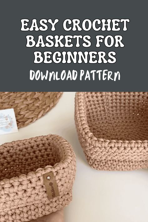 Create stylish and functional storage with these easy crochet baskets for beginners! Perfect for organizing your space, these baskets are simple to make and require only basic crochet skills. Follow the step-by-step instructions to craft beautiful, durable baskets in various sizes and colors. Start your crochet journey today and add a handmade touch to your home! Baskets Crochet Pattern Free, Diy Crochet Basket Free Pattern, Small Basket Crochet Free Pattern, Crochet Free Basket Pattern, Free Crochet Patterns Baskets, Small Crochet Basket Pattern, Diy Crochet Basket Tutorial, Crochet Small Square Basket Free Pattern, Crochet Caddy Free Pattern