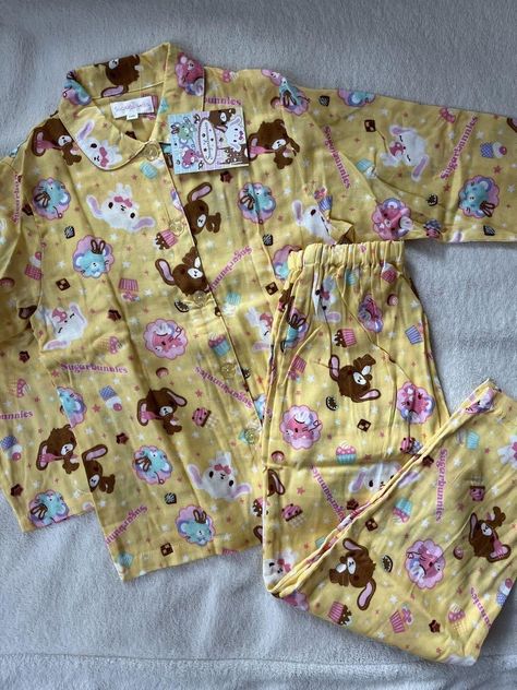 Kawaii, Kidcore Pajamas, Weird Pajamas, Cute Pijamas, Sanrio Clothes, Sanrio Clothing, Pajamas Aesthetic, Silly Clothes, Cute Pajama
